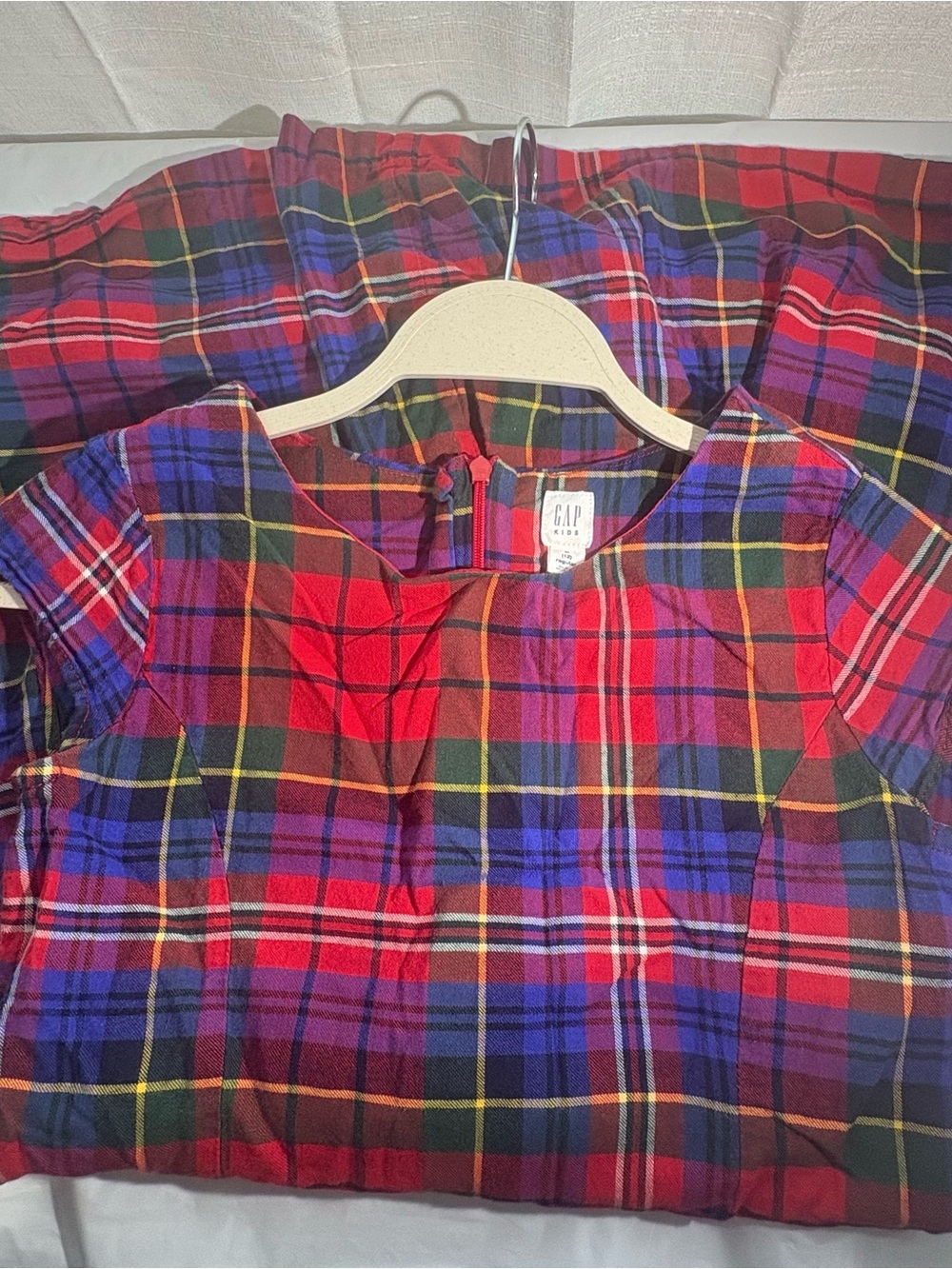 GAP Red and Blue Plaid Short-Sleeve Kids Top